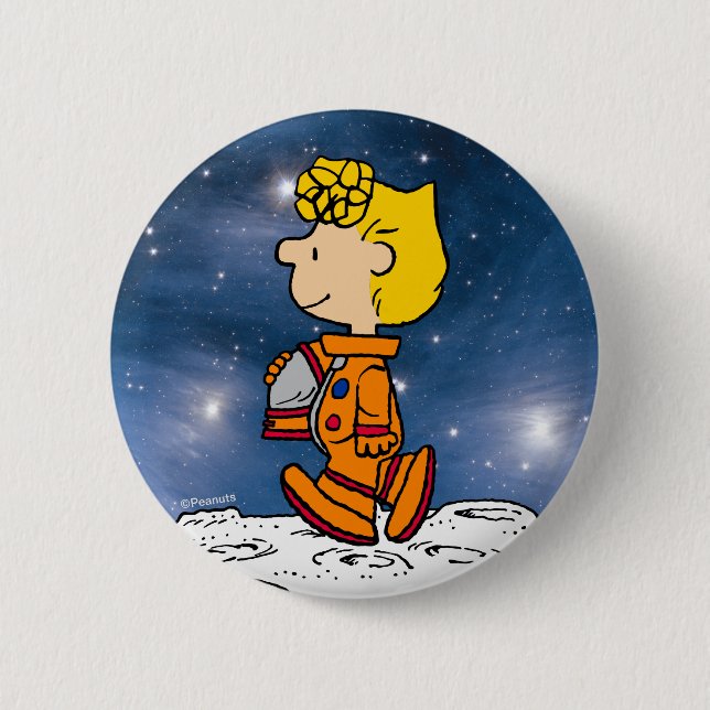 SPACE | Sally Brown Astronaut 2 Inch Round Button (Front)