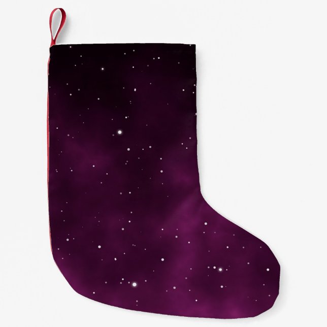 Space scape illustration astronomy graphic design  small christmas stocking (Front)