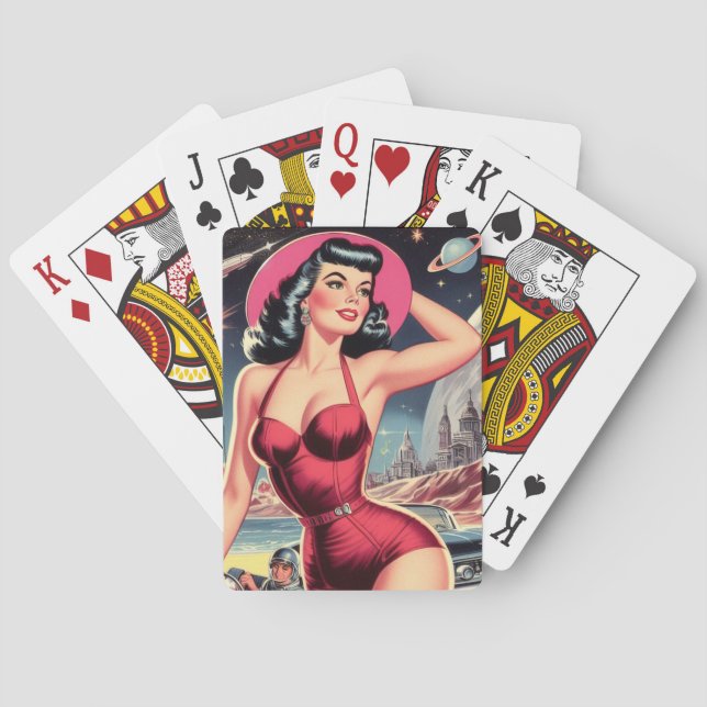 Space Sci-fi Pin-up Playing Cards (Back)