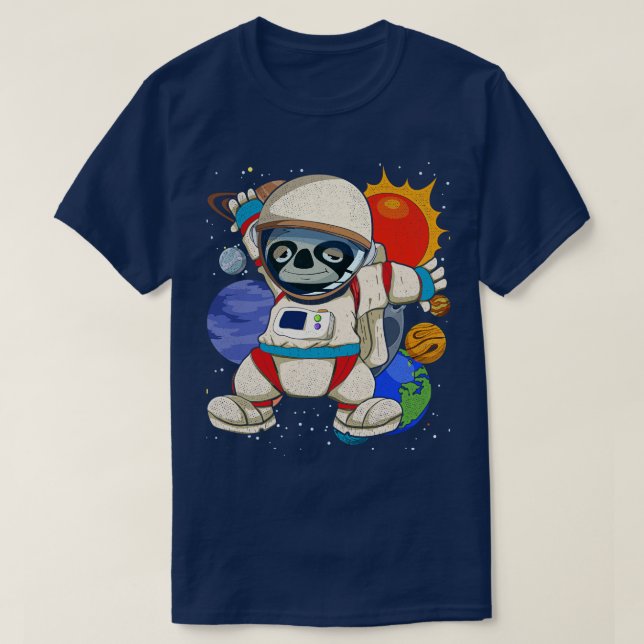 Space science Astronaut Animal sloth T-Shirt (Design Front)