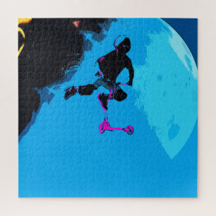 Space Scootering - Stunt Scooter Boy   Jigsaw Puzzle