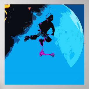 Space Scootering - Stunt Scooter Boy    Poster