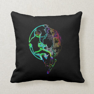 Space Scooting - Flying Scooter Boy Throw Pillow