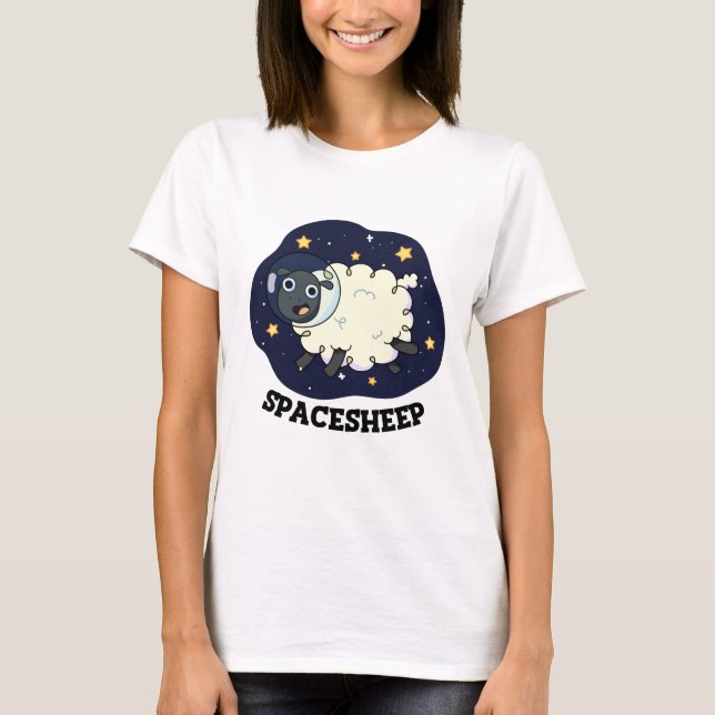 Space Sheep Funny Astronaut Pun T-Shirt (Front)