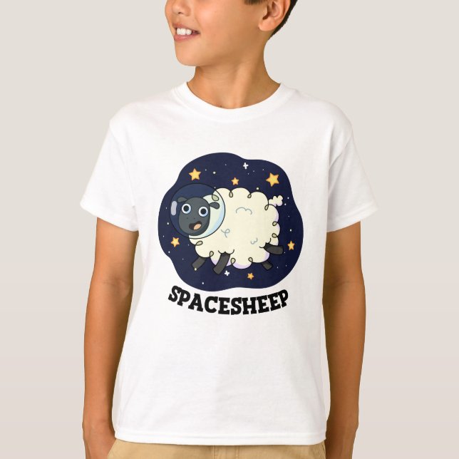 Space Sheep Funny Astronaut Pun T-Shirt (Front)