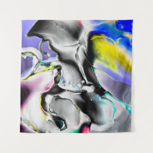Space. Shiny White Background. Smoke Slate Picture Tapestry