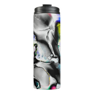 Space. Shiny White Background. Smoke Slate Picture Thermal Tumbler