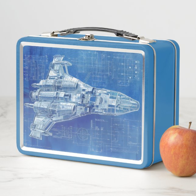 Space Ship Bueprint Metal Lunch Box (In Situ)