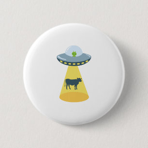Space Ship & Cow 2 Inch Round Button