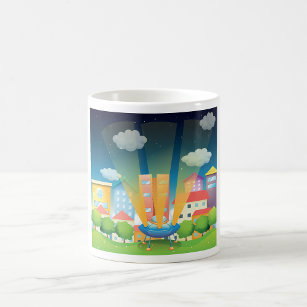 Space Ship In The City Mug