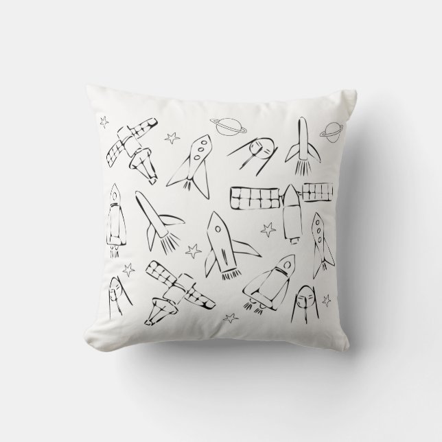 Space ships  throw pillow (Front)