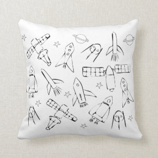Space ships throw pillow