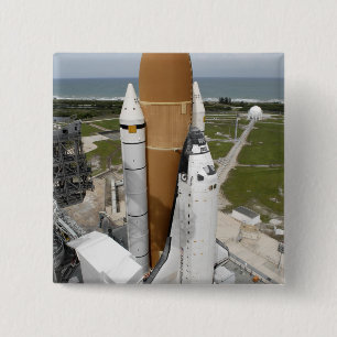 Space shuttle Atlantis 2 Inch Square Button