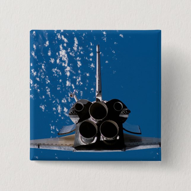 Space Shuttle Atlantis 2 Inch Square Button (Front)