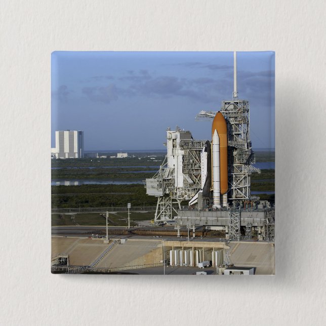 Space shuttle Atlantis 3 2 Inch Square Button (Front)