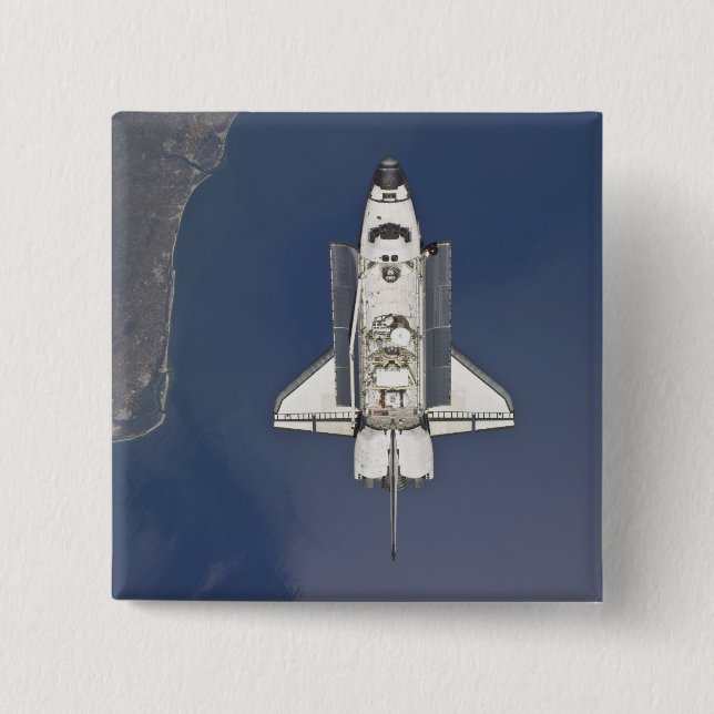 Space shuttle Atlantis 5 2 Inch Square Button (Front)
