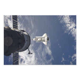 Space Shuttle Atlantis and a Russian spacecraft Photo Print