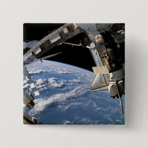Space Shuttle Atlantis and a Soyuz spacecraft 2 Inch Square Button