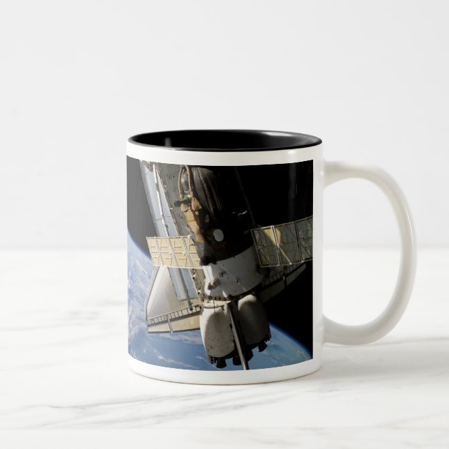 Space Shuttle Atlantis and a Soyuz spacecraft Two-Tone Coffee Mug (Right)