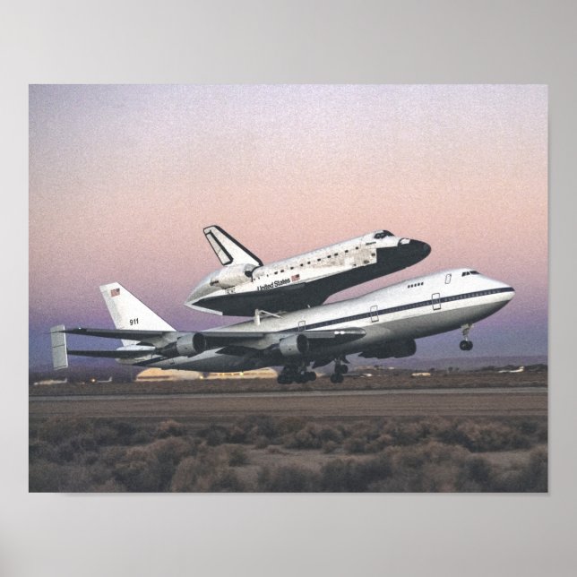 Space Shuttle Atlantis Atop Nasa's 747  Poster (Front)