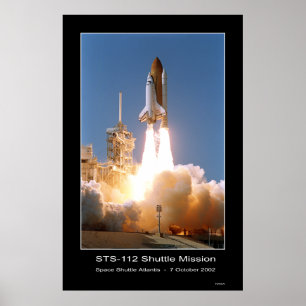 Space Shuttle Atlantis Blast-off – October 7, 2002 Poster