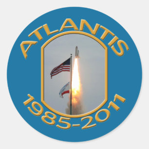 Space Shuttle Atlantis Final Lift Off Photo Classic Round Sticker