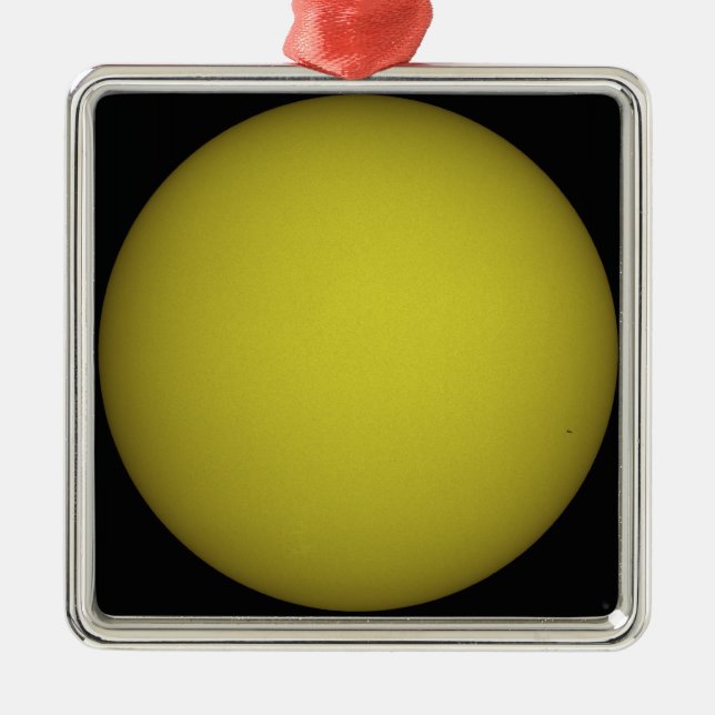 Space Shuttle Atlantis is seen in silhouette Metal Ornament (Front)