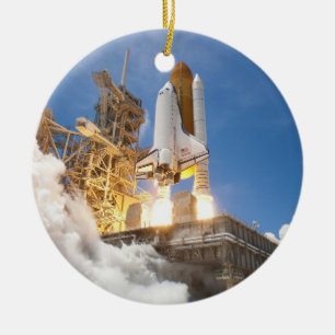 Space Shuttle Atlantis Launching STS-132 Mission Ceramic Ornament