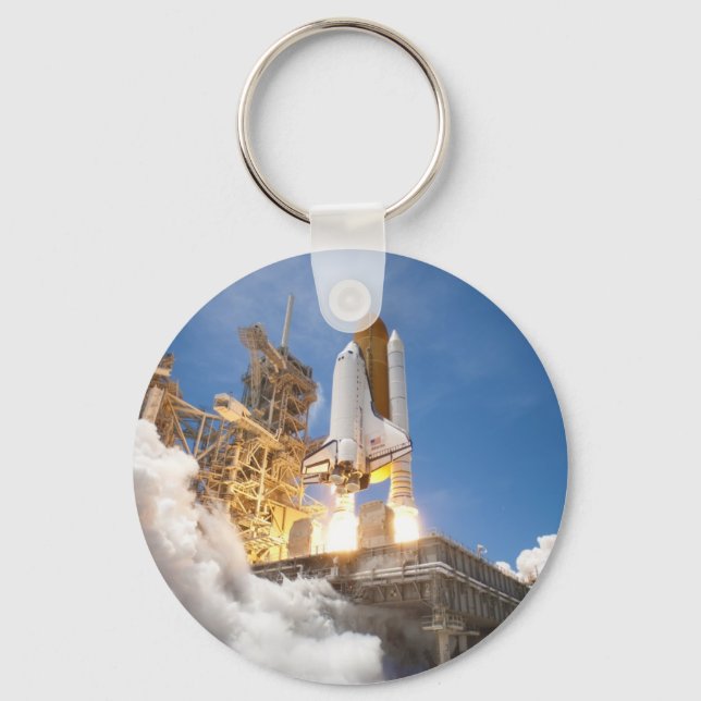 Space Shuttle Atlantis Launching STS-132 Mission Keychain (Front)