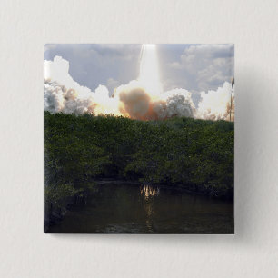 Space Shuttle Atlantis lifts off 14 2 Inch Square Button