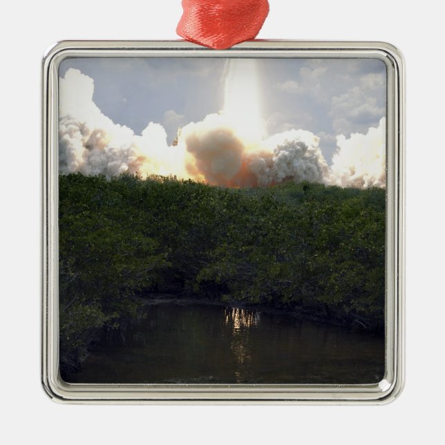 Space Shuttle Atlantis lifts off 14 Metal Ornament (Front)