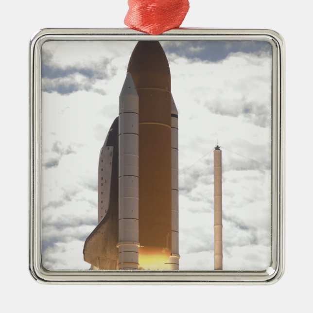 Space Shuttle Atlantis lifts off 16 Metal Ornament (Front)