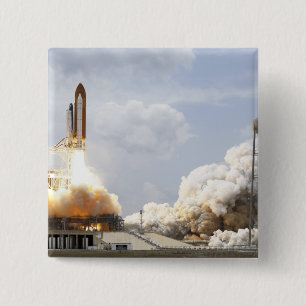 Space Shuttle Atlantis lifts off 21 2 Inch Square Button