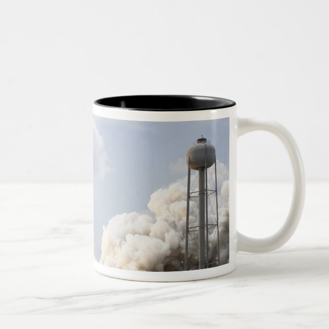 Space Shuttle Atlantis lifts off 21 Two-Tone Coffee Mug (Right)