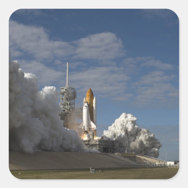 Space Shuttle Atlantis lifts off 23 Square Sticker (Front)