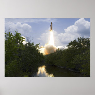 Space Shuttle Atlantis lifts off 3 Poster