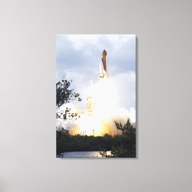 Space Shuttle Atlantis lifts off 4 Canvas Print (Front)
