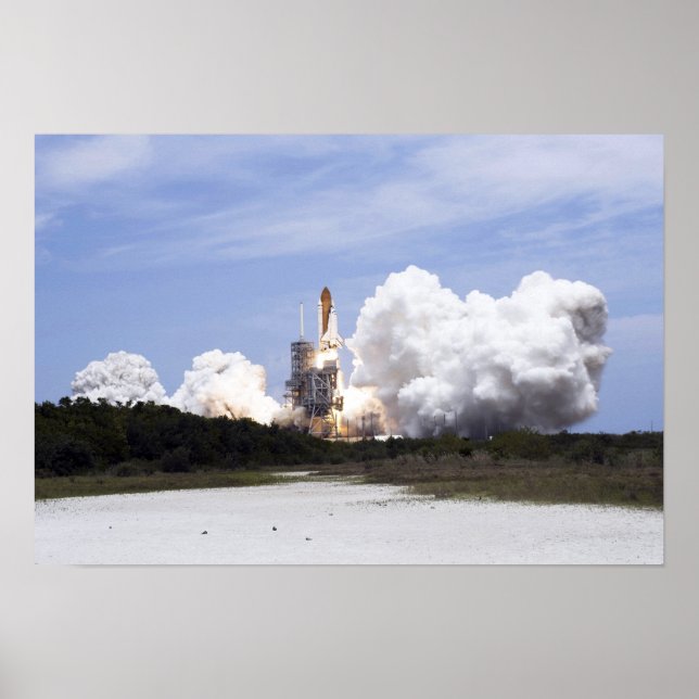 Space Shuttle Atlantis lifts off 4 Poster (Front)