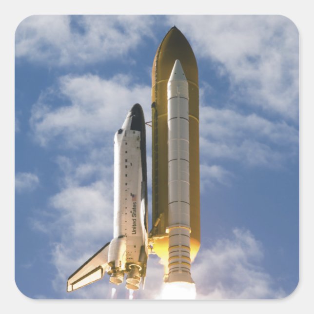 Space Shuttle Atlantis lifts off 6 Square Sticker (Front)