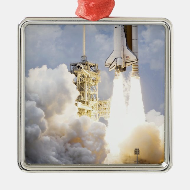 Space Shuttle Atlantis lifts off Metal Ornament (Front)