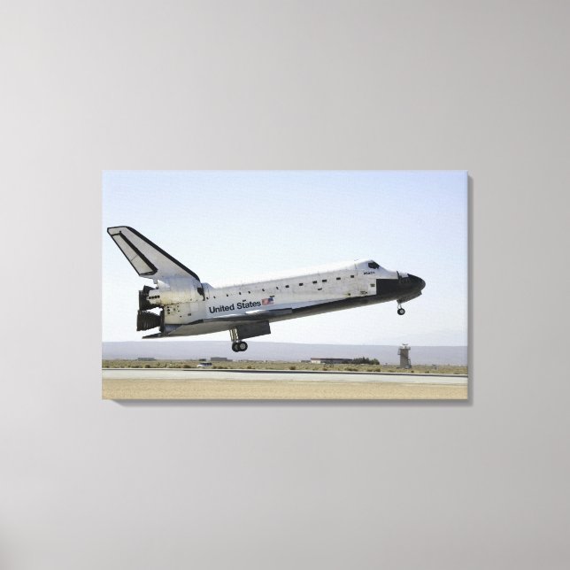 Space Shuttle Atlantis prepares for landing 2 Canvas Print (Front)