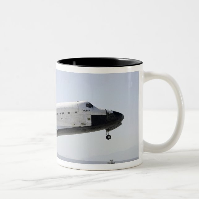 Space Shuttle Atlantis prepares for landing 2 Two-Tone Coffee Mug (Right)