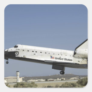Space Shuttle Atlantis prepares for landing Square Sticker