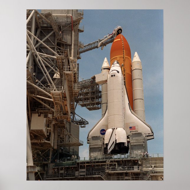Space Shuttle Atlantis Prepares for Launch Poster (Front)