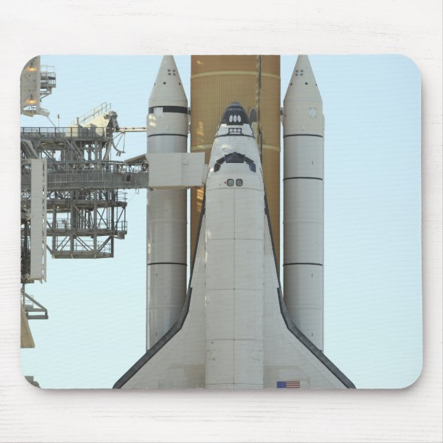 Space shuttle Atlantis sits on the launch pad Mouse Pad (Front)
