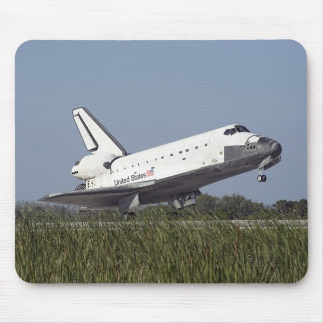 Space shuttle Atlantis touches down on Runway 3 Mouse Pad (Front)