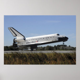 Space shuttle Atlantis touches down Poster