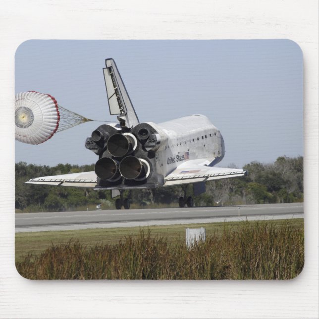 Space shuttle Atlantis unfurls its drag chute 2 Mouse Pad (Front)