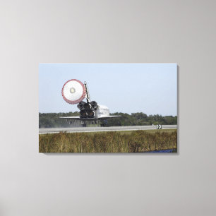 Space shuttle Atlantis unfurls its drag chute 3 Canvas Print