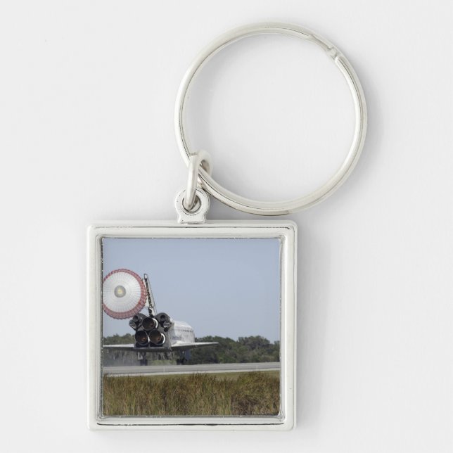 Space shuttle Atlantis unfurls its drag chute 3 Keychain (Front)